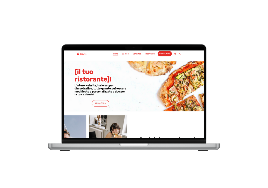 Sito internet professionale realizzato da EatLive su laptop